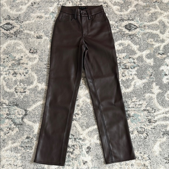 Good American Brown Better Than Leather Good Icon Pants - Picture 2 of 14